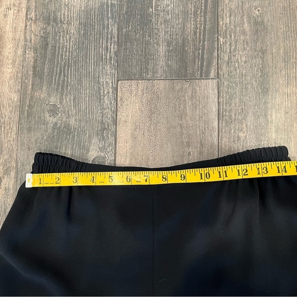 Adrianna Papell Black Sheer Crepe Wide Leg Pants Evening Palazzo Sz 12 Beaded - Picture 7 of 9